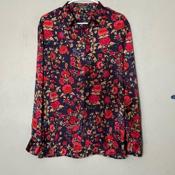 Ralph‎ Lauren Floral Casual Blouse Top XL - Picture 2 of 6